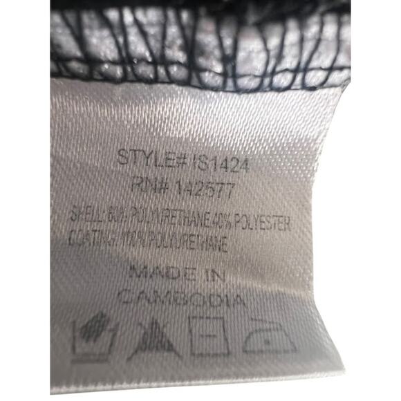 IRIS Black Faux Leather Mini Skirt W/Side Slit Size L - Picture 4 of 5